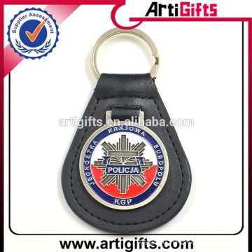 Promotion item embossed leather keychain